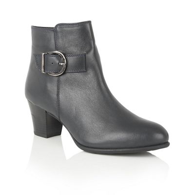Lotus Blue leather 'Genevieve' ankle boots